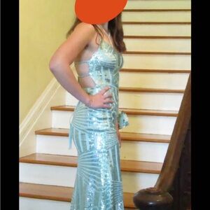 Sequin Strappy Evening Gown